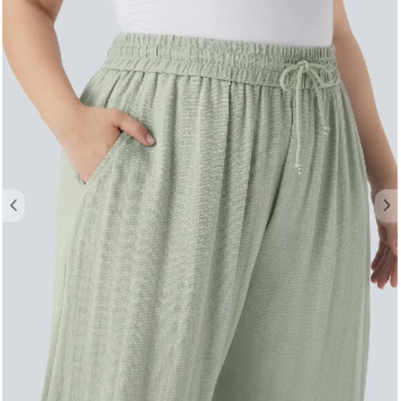 Halara High Waisted Drawstring Wide Leg Pants w Pockets - 2X (20/22) - Picture 2 of 5